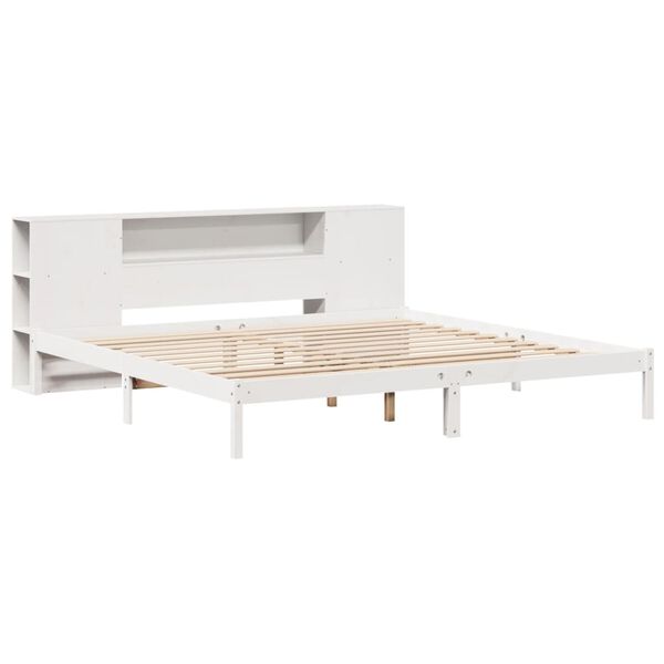 vidaXL Giroletto con Libreria senza Materasso 180x200 cm in Legno Pino