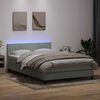 vidaXL Letto a Molle con Materasso e LED Grigio Chiaro 160x220cm Velluto