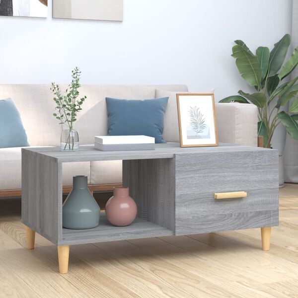 vidaXL Tavolino Salotto Grigio Sonoma 89,5x50x40 cm Legno Multistrato