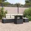 vidaXL Set Divano da Giardino 6 pcs Nero e Crema polyrattan