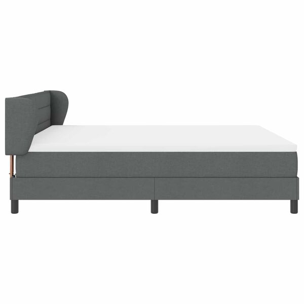 vidaXL Letto a molle con materasso Grigio scuro 180 x 200 cm Tessuto