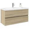vidaXL Set Mobili da Bagno 2 pz in Ceramica e Legno Multistrato