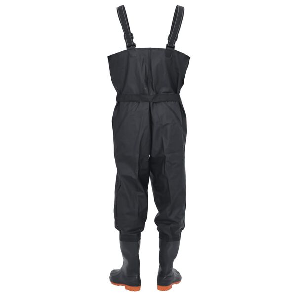 vidaXL Wader con Stivali e Cintura Nero Taglia 44
