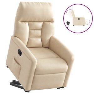 vidaXL Poltrona Alzapersona Reclinabile Elettrica Beige in Microfibra