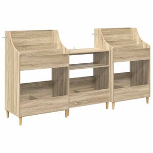 vidaXL Set di Mensole per Media 3 pz Rovere Sonoma 212 x 46 x 112 cm