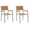 vidaXL Sedia Impilabile 2 pcs Marrone 56 x 57 x 87 cm