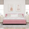 vidaXL Letto a molle con materasso Rosa 180 x 200 cm Velluto