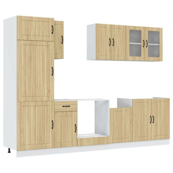 vidaXL Set Mobili da Cucina 8 pz Lucca Rovere Sonoma in Truciolato