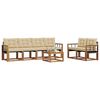 vidaXL Set di divani da esterno con cuscino 7 pcs Naturale e Beige