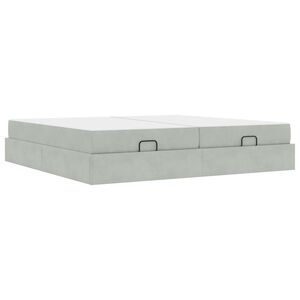 vidaXL Struttura letto con materasso 2 pcs Grigio chiaro Velluto