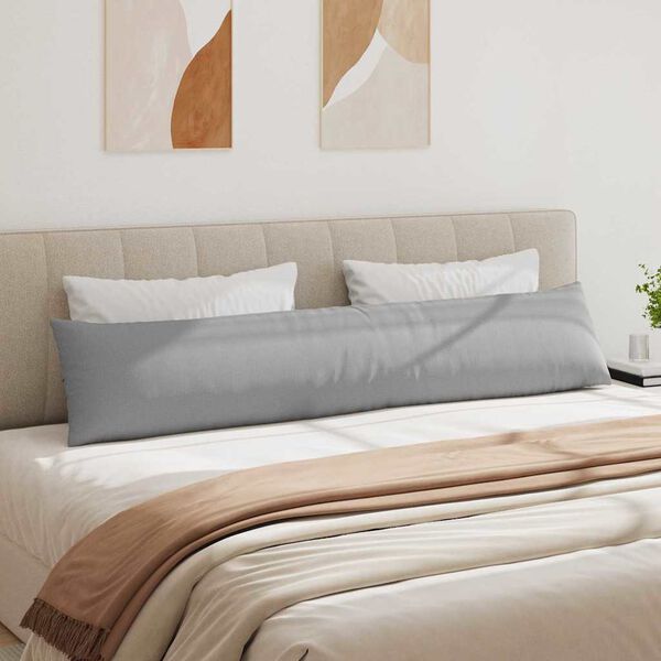 vidaXL Cuscini da Divano 2 pcs Grigio Nuvola 200 x 40 cm Tessuto