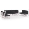 vidaXL Set Divani da Giardino 7 pz con Cuscini Legno Massello di Pino