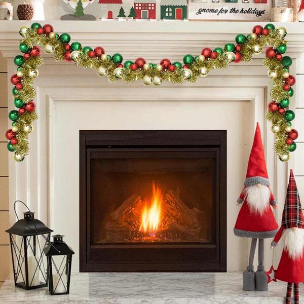 vidaXL Ghirlanda di Palline di Natale Multicolore 186 cm Polistirolo