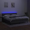 vidaXL Letto a Molle Materasso e LED Grigio Scuro 180x200cm in Tessuto