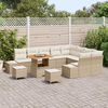 vidaXL Set Divano da Giardino con cuscino 12 pcs Beige Poly Rattan