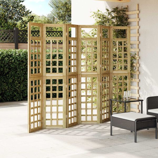 vidaXL Schermo divisorio 6 pcs Marrone 240 x 180 cm