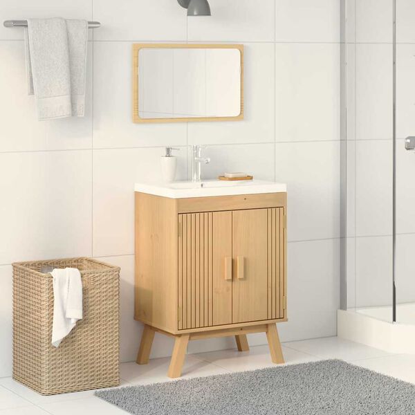 vidaXL Base Cabinet con lo scaffale Olden Marrone 60 x 40 x 80 cm