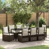 vidaXL Set da Pranzo per Giardino 9 pcs Marrone polyrattan