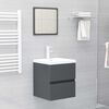 vidaXL Set Mobili da Bagno Grigio in Legno Multistrato