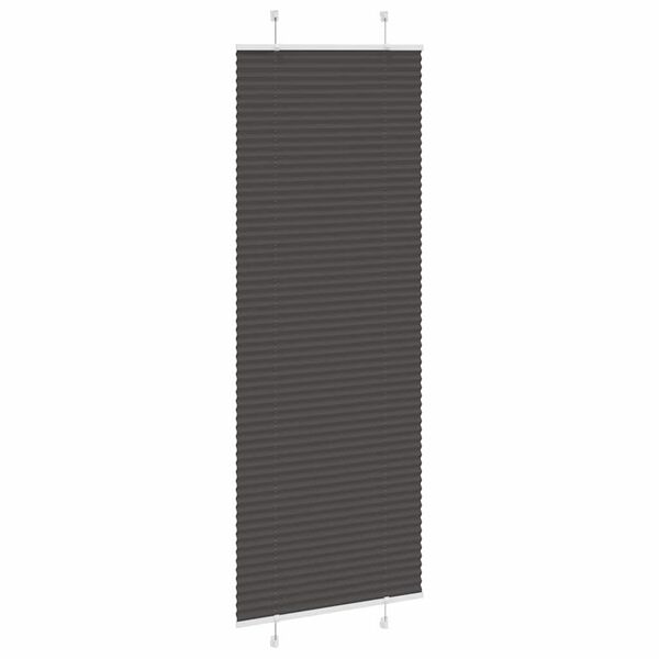 vidaXL Tenda Plissettata Nera 80x200 cm Larghezza Tessuto 79,4 cm