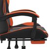 vidaXL Sedia da Gaming Girevole Poggiapiedi Nero Arancione Similpelle