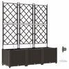 vidaXL Vaso da giardino 3 pz Marrone 120 x 40 x 142 cm PP