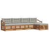 vidaXL Set di divani da esterno 5 pcs Grigio Naturale e Chiaro