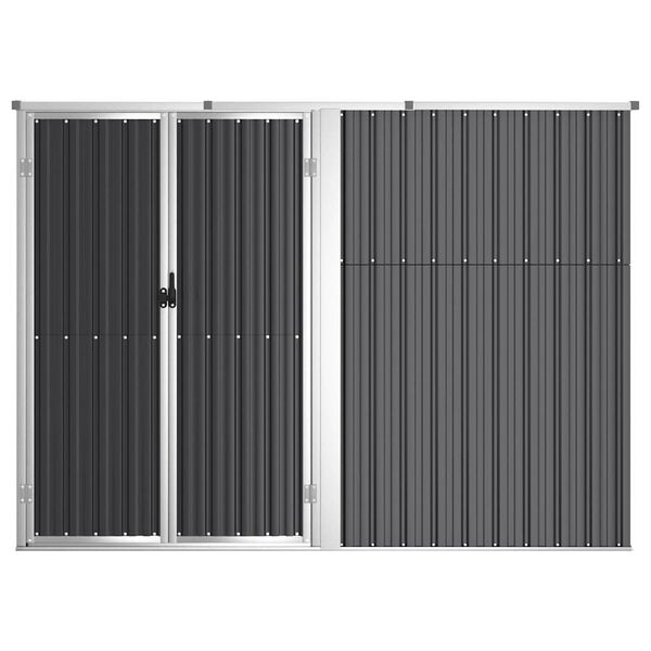 vidaXL Capanno per Attrezzi Antracite 225x89x161 cm Acciaio Zincato