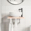 vidaXL Ripiano a Parete per Lavabo in Acciaio e Massello di Rovere