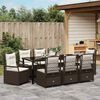 vidaXL Set da Pranzo per Giardino 9 pcs Marrone polyrattan