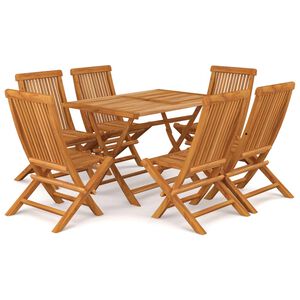 vidaXL Set da Pranzo da Giardino 7 pz in Legno Massello di Teak