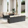 vidaXL Set Divano da Giardino con archiviazione 8 pcs Nero Poly Rattan