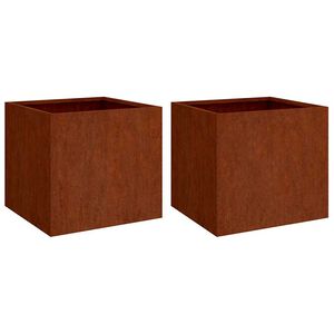 vidaXL Fioriere 2 pz 49x47x46 cm Acciaio Corten