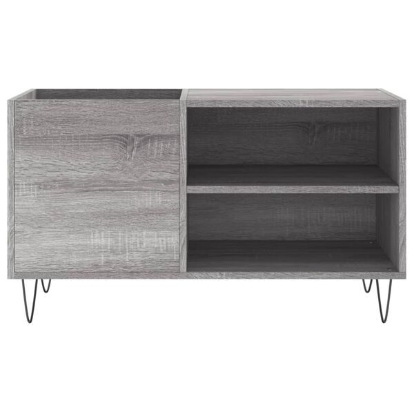 vidaXL Mobile Porta Dischi Grigio Sonoma 85x38x48 cm Legno Multistrato