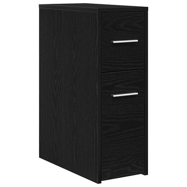 vidaXL Set di mobili per il bagno Rovere Nero 22 x 44 x 61.5 cm