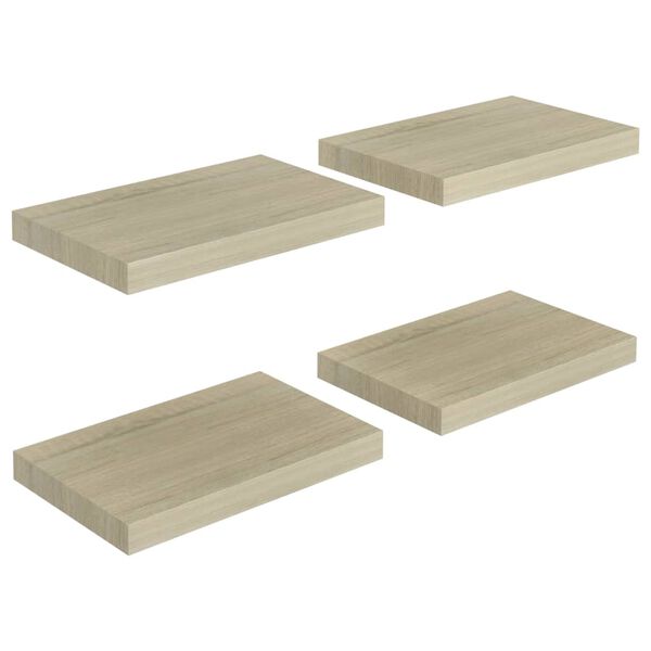 vidaXL Scaffali a Parete 4 pz Rovere 40x23x3,8 cm in MDF
