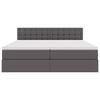 vidaXL Letto con Contenitore Grigio 200 x 200 cm Pelle Sintetica