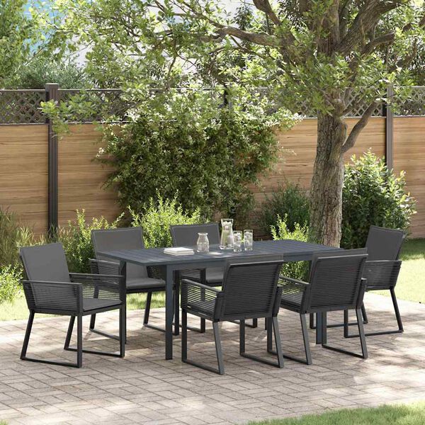 vidaXL Set da Pranzo per Giardino 7 pcs Antracite polyrattan