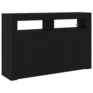 vidaXL Credenza Rovere Nero 116 x 30 x 75 cm Legno multistrato