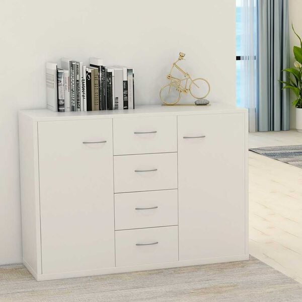 vidaXL Credenza Bianca 88x30x65 cm in Legno Multistrato