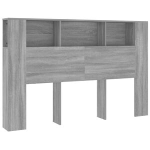 vidaXL Testiera con Scomparti Grigio Sonoma 160x18,5x104,5 cm
