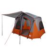 vidaXL Tenda Campeggio Cabina 5 Persone Grigio Arancione Impermeabile