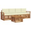 vidaXL Set di divani da esterno 5 pz Naturale e Crema