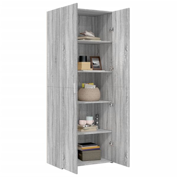 vidaXL Credenza Grigio Sonoma 70x42,5x185 cm in Legno Ingegnerizzato