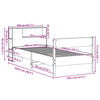 vidaXL Letto Libreria senza Materasso Marrone Cera 100x200 cm in Pino