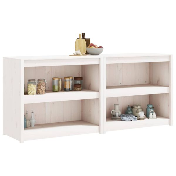 vidaXL Mobili da Cucina da Esterno MEPPEL 2 pz Bianchi Legno Massello di Pino