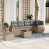 vidaXL Set Divani da Giardino 7 pz con Cuscini Beige in Polyrattan