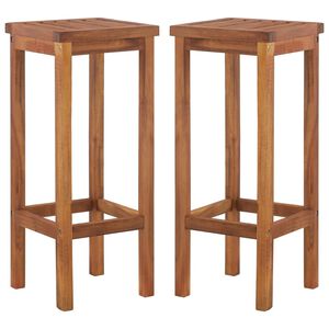 vidaXL Sgabelli da Bar 2 pz in Legno Massello di Acacia
