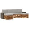 vidaXL Set di divani da esterno 6 pz Naturale e Grigio Chiaro