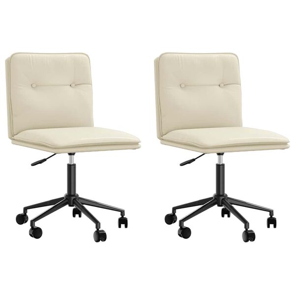 vidaXL Sedie da Pranzo 2 pz Crema in Similpelle